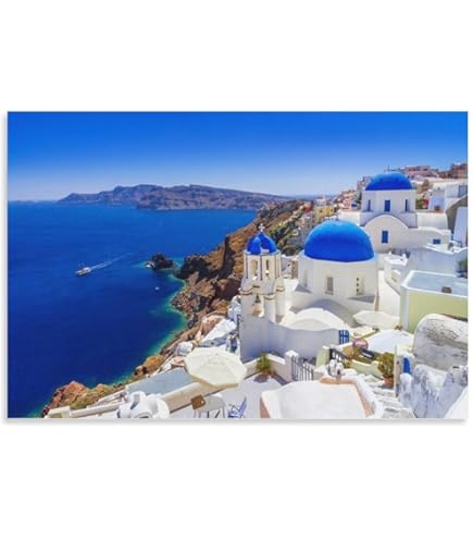 Blue Sky 写真作品 アート インテリア Amazon.co.jp: 【サントリーニ島 アートパネル】【エストニア ポスター